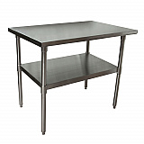 Stainless Steel Flat Top Work Tables, 48w x 30d x 36h, Silver, 2/Pallet (2VT4830)