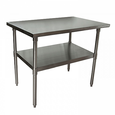 Stainless Steel Flat Top Work Tables, 48w x 30d x 36h, Silver, 2/Pallet (2VT4830)