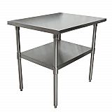 Stainless Steel Flat Top Work Tables, 36w x 30d x 36h, Silver, 2/Pallet (2VT3630)