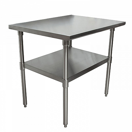 Stainless Steel Flat Top Work Tables, 36w x 30d x 36h, Silver, 2/Pallet (2VT3630)