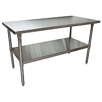 Stainless Steel Flat Top Work Tables, 60w x 30d x 36h, Silver, 2/Pallet (2VT6030)