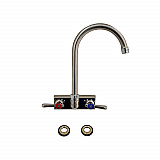 Evolution Splash Mount Stainless Steel Faucet, 9.06" Height/4.5" Reach, Stainless Steel (EVO4SM4G)