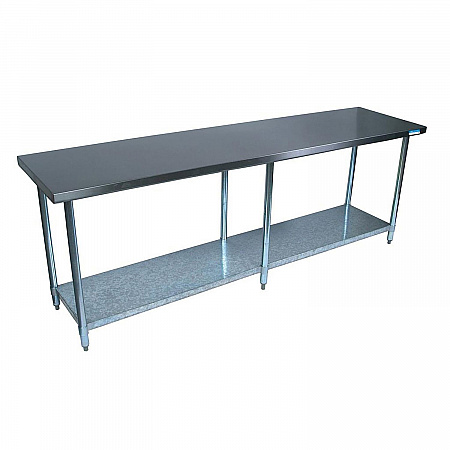 Stainless Steel Flat Top Work Tables, 96w x 30d x 36h, Silver, 2/Pallet (2VT9630)