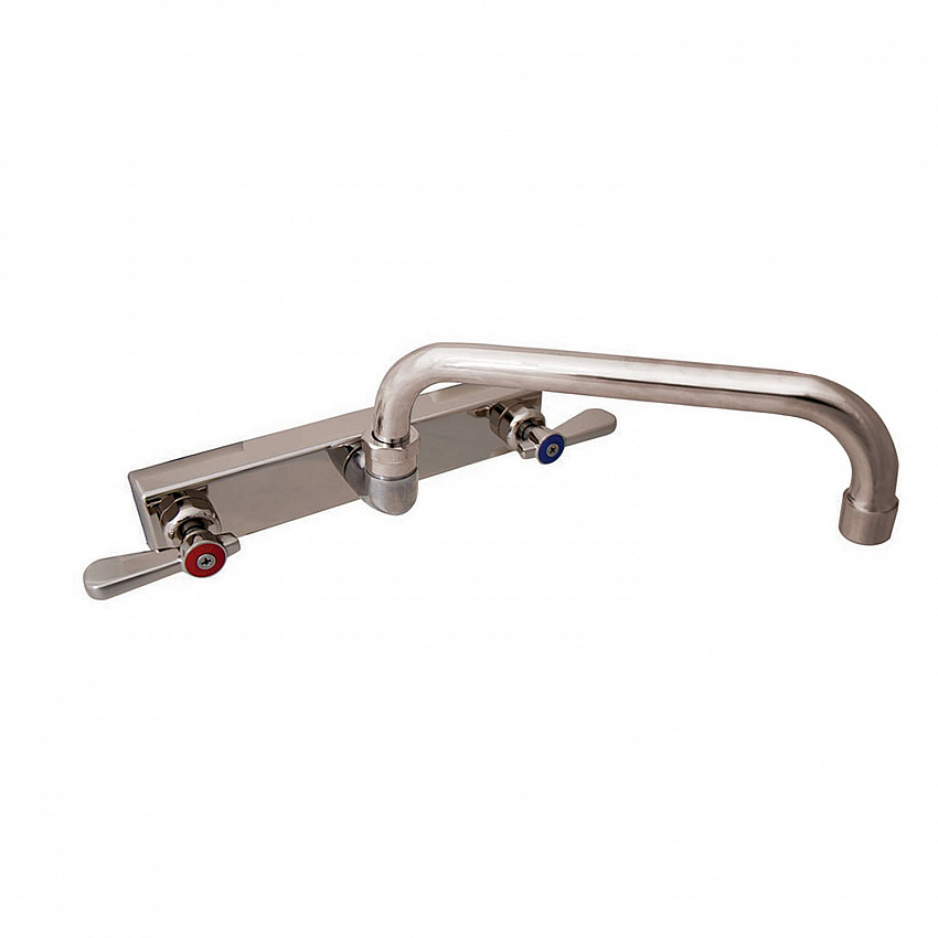 Evolution Splash Mount Stainless Steel Faucet, 4.69" Height/12" Reach, Stainless Steel (EVO8SM12)