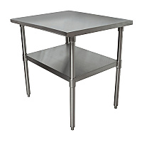 Stainless Steel Flat Top Work Tables, 24w x 24d x 36h, Silver, 2/Pallet (2VT2424)