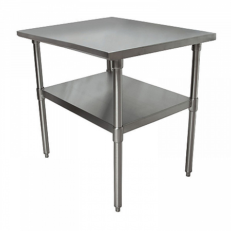 Stainless Steel Flat Top Work Tables, 24w x 24d x 36h, Silver, 2/Pallet (2VT2424)