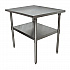 Stainless Steel Flat Top Work Tables, 24w x 24d x 36h, Silver, 2/Pallet (2VT2424)