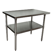 Stainless Steel Flat Top Work Tables, 48w x 24d x 36h, Silver, 2/Pallet (2VT4824)