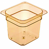 StorPlus High Heat Food Pan, 2.5 qt, 6.38 x 6.75 x 6, Amber, Plastic (3088513)