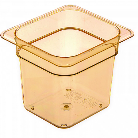 StorPlus High Heat Food Pan, 2.5 qt, 6.38 x 6.75 x 6, Amber, Plastic (3088513)