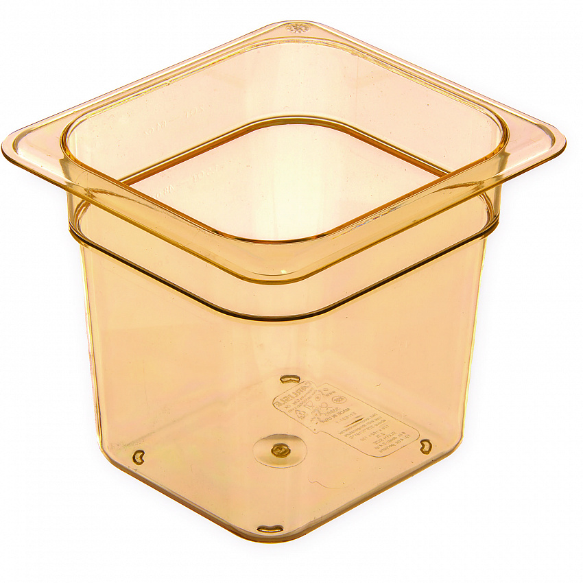 StorPlus High Heat Food Pan, 2.5 qt, 6.38 x 6.75 x 6, Amber, Plastic (3088513)