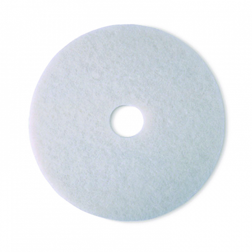 Low-Speed Super Polishing Floor Pads 4100, 12" Diameter, White, 5/Carton (410012IN)