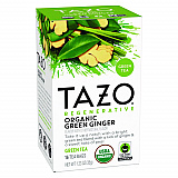 Tea Bags, Organic Green Ginger, 16/Box, 6 Boxes/Carton (00356)