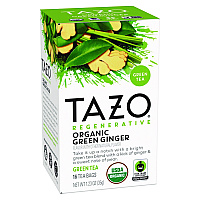 Tea Bags, Organic Green Ginger, 16/Box, 6 Boxes/Carton (00356)