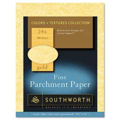 Southworth Parchment Specialty Paper, 24 lb, 8.5 x 11, Gold, 100/Pack (P994CK336)