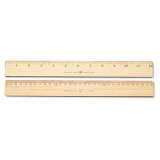 Westcott Wood Ruler, Metric and 1/16" Scale with Single Metal Edge, 12"/30 cm Long (10375)