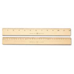 Westcott Wood Ruler, Metric and 1/16" Scale with Single Metal Edge, 12"/30 cm Long (10375)