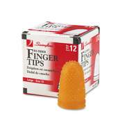Swingline Rubber Finger Tips, 13 (Large), Amber, Dozen (54033)