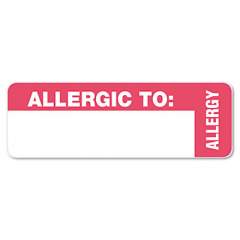 Tabbies Medical Labels, ALLERGIC TO, 1 x 3, White, 500/Roll (40562)