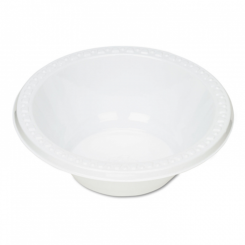 Plastic Dinnerware, Bowl, 12 oz, White, 125/Pack (12244WH)