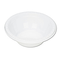 Plastic Dinnerware, Bowl, 5 oz, White, 125/Pack (5244WH)