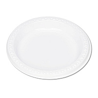 Plastic Dinnerware, Plates, 6" dia, White, 125/Pack (6644WH)
