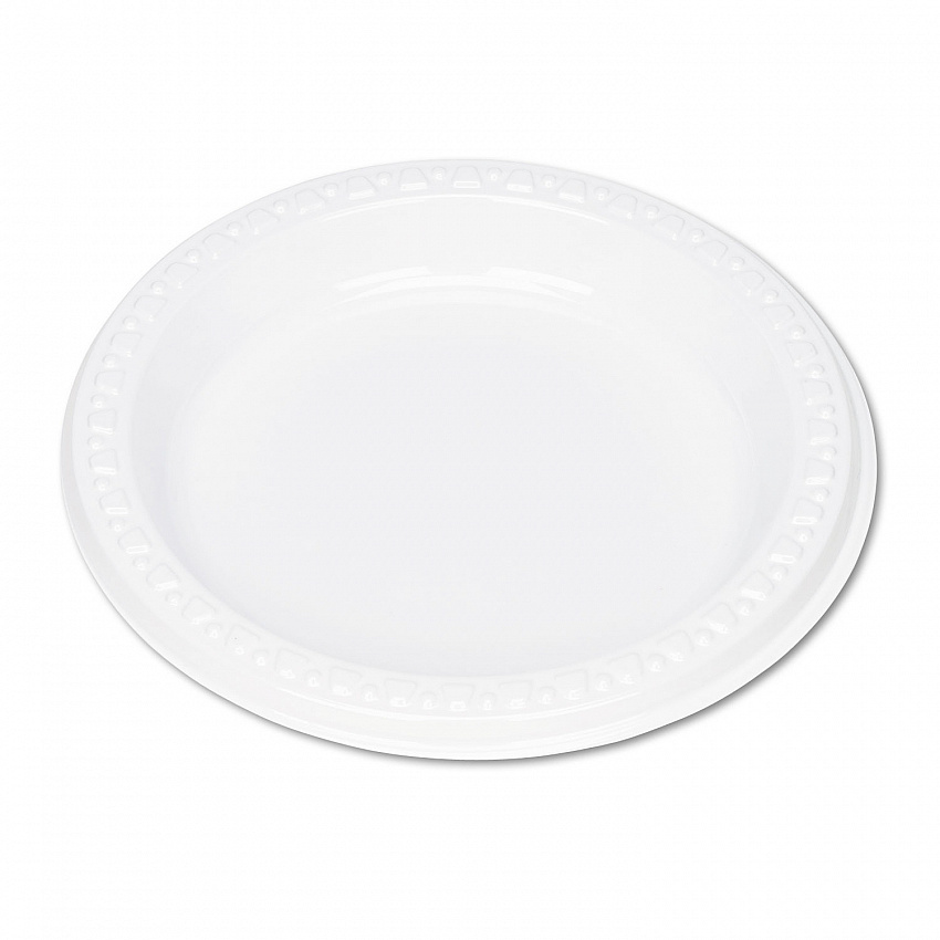 Plastic Dinnerware, Plates, 6" dia, White, 125/Pack (6644WH)