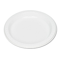 Plastic Dinnerware, Plates, 7" dia, White, 125/Pack (7644WH)