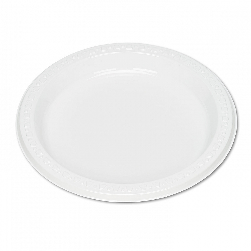 Plastic Dinnerware, Plates, 7" dia, White, 125/Pack (7644WH)