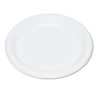 Plastic Dinnerware, Plates, 9" dia, White, 500/Carton (9644WH)