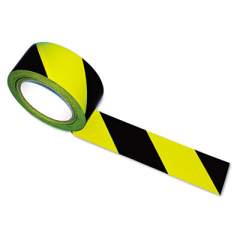 Tatco Hazard Marking Aisle Tape, 2" x 108 ft, Black/Yellow (14711)