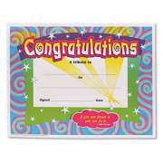 TREND Congratulations Colorful Classic Certificates, 11 x 8.5, Horizontal Orientation, Assorted Colors with White Border, 30/Pack (T2954)
