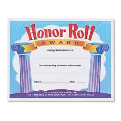 TREND Honor Roll Award Certificates, 11 x 8.5, Horizontal Orientation, Assorted Colors with White Borders, 30/Pack (T2959)