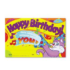 TREND Recognition Awards, Happy Birthday!, 8.5 x 5.5, Horizontal Orientation, Assorted Colors with Assorted Borders, 30/Pack (T8100)