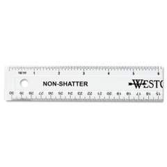 Westcott Non-Shatter Flexible Ruler, Standard/Metric, 12" Long, Plastic, Clear (13862)