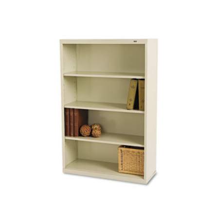 Tennsco Metal Bookcase, Four-Shelf, 34-1/2w x 13-1/2d x 52-1/2h, Putty (B53PY)