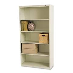 Tennsco Metal Bookcase, Five-Shelf, 34-1/2w x 13-1/2d x 66h, Putty (B66PY)