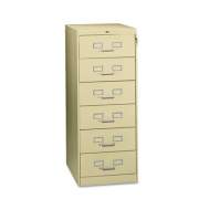 Tennsco Six-Drawer Multimedia/Card File Cabinet, Putty, 21.25" x 28.5" x 52" (CF669PY)