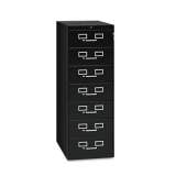 Tennsco Seven-Drawer Multimedia/Card File Cabinet, Black, 19.13" x 28.5" x 52" (CF758BK)