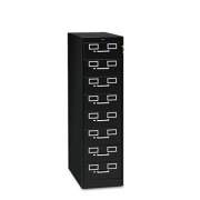 Tennsco Eight-Drawer Multimedia/Card File Cabinet, Black, 15" x 28.5" x 52" (CF846BK)