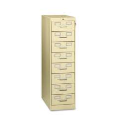 Tennsco Eight-Drawer Multimedia/Card File Cabinet, Putty, 15" x 28.5" x 52" (CF846PY)
