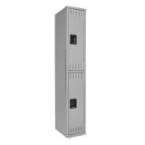 Tennsco Double Tier Locker, Single Stack, 12w x 18d x 72h, Medium Gray (DTS121836AMG)