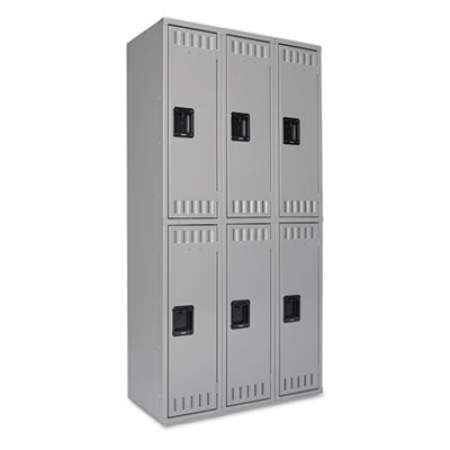 Tennsco Double Tier Locker, Triple Stack, 36w x 18d x 72h, Medium Gray (DTS121836CMG)