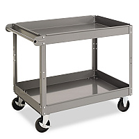 Two-Shelf Metal Cart, Metal, 2 Shelves, 500 lb Capacity, 24" x 36" x 32", Gray (SC2436)