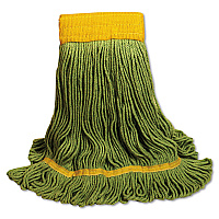 EcoMop Looped-End Mop Head, Recycled Fibers, Large Size, Green (1200LEA)