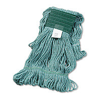 Super Loop Wet Mop Head, Cotton/Synthetic Fiber, 5" Headband, Medium Size, Green, 12/Carton (502GNCT)