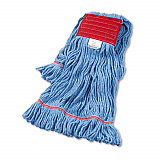 Super Loop Wet Mop Head, Cotton/Synthetic Fiber, 5" Headband, Large Size, Blue (503BLEA)