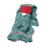 Super Loop Wet Mop Head, Cotton/Synthetic Fiber, 5" Headband, Large Size, Green, 12/Carton (503GNCT)