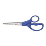 Westcott Preferred Line Stainless Steel Scissors, 8" Long, 3.5" Cut Length, Blue Straight Handle (41218)
