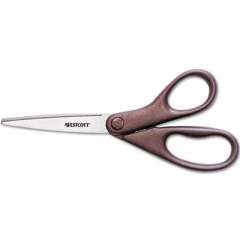 Westcott Design Line Straight Stainless Steel Scissors, 8" Long, 3.13" Cut Length, Burgundy Straight Handle (41511)